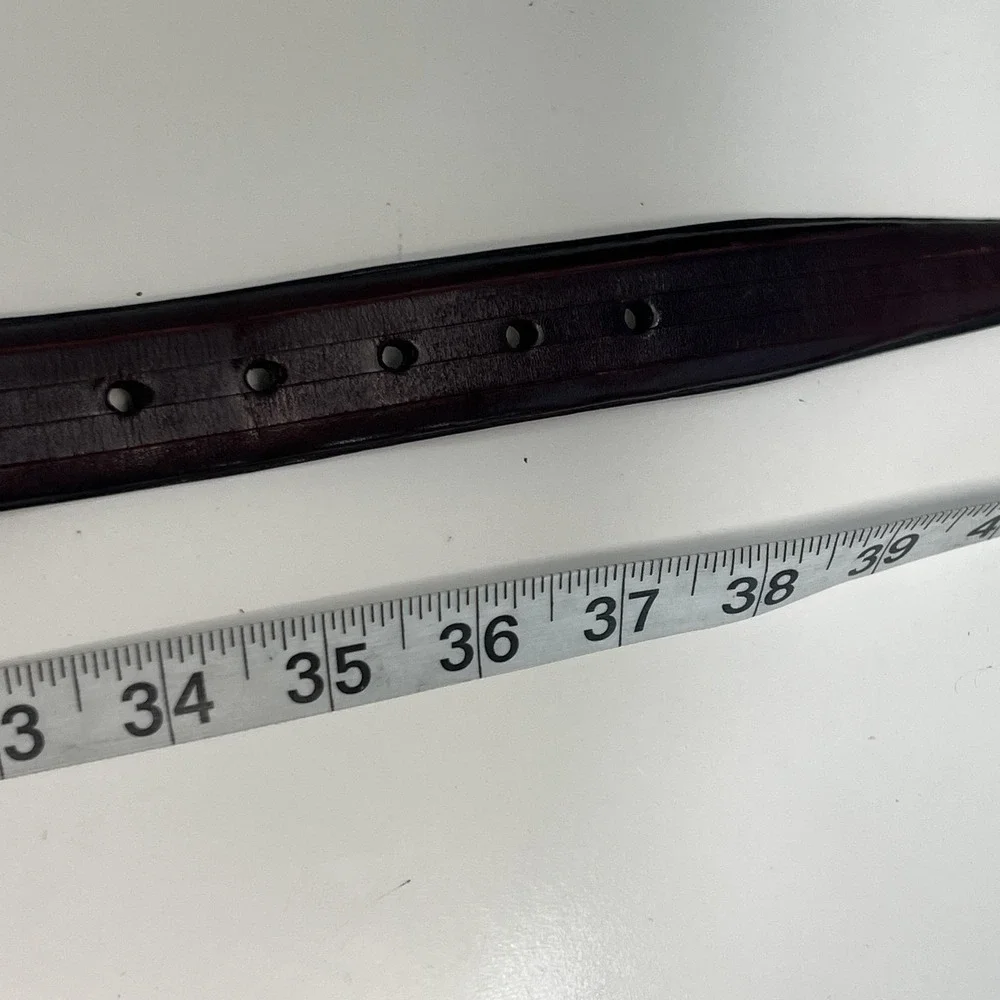 Torino Belt Mens 36 Brown Aniline Kipskin Leather Solid Brass Buckle USA